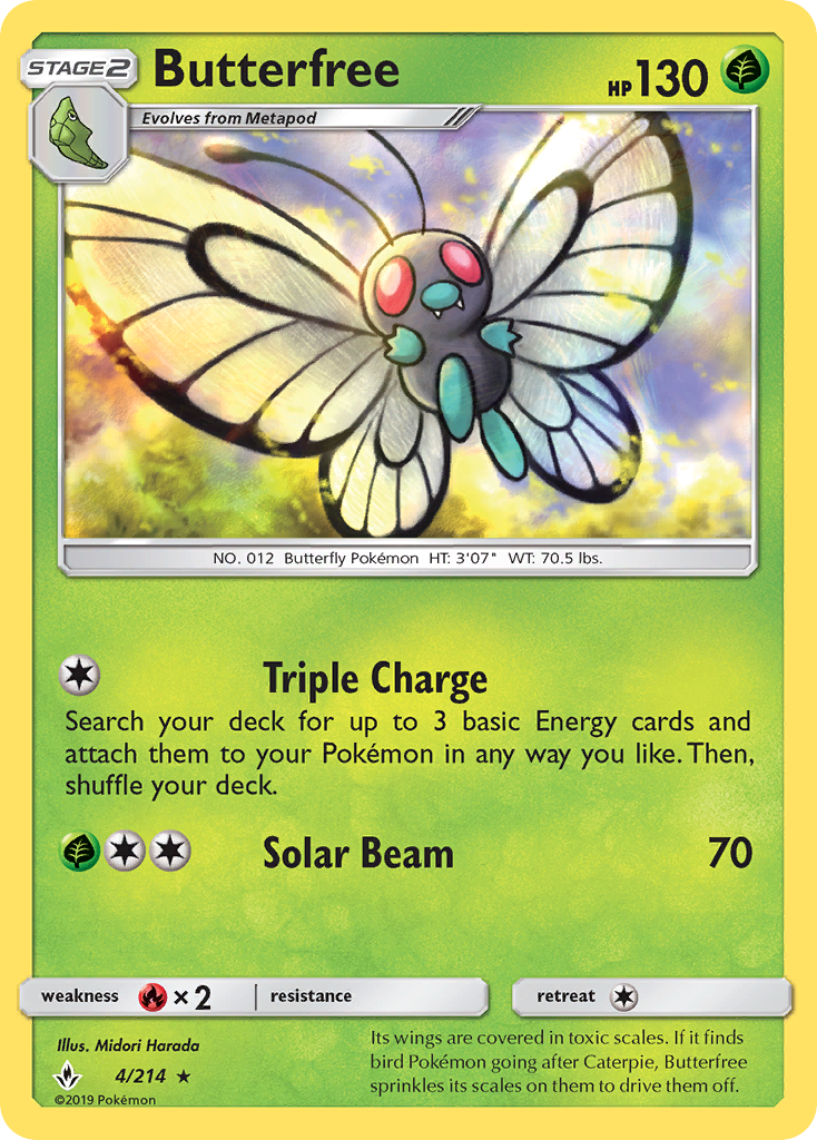 Butterfree 4/214 Rare | Unbroken Bonds | Pokemon Card