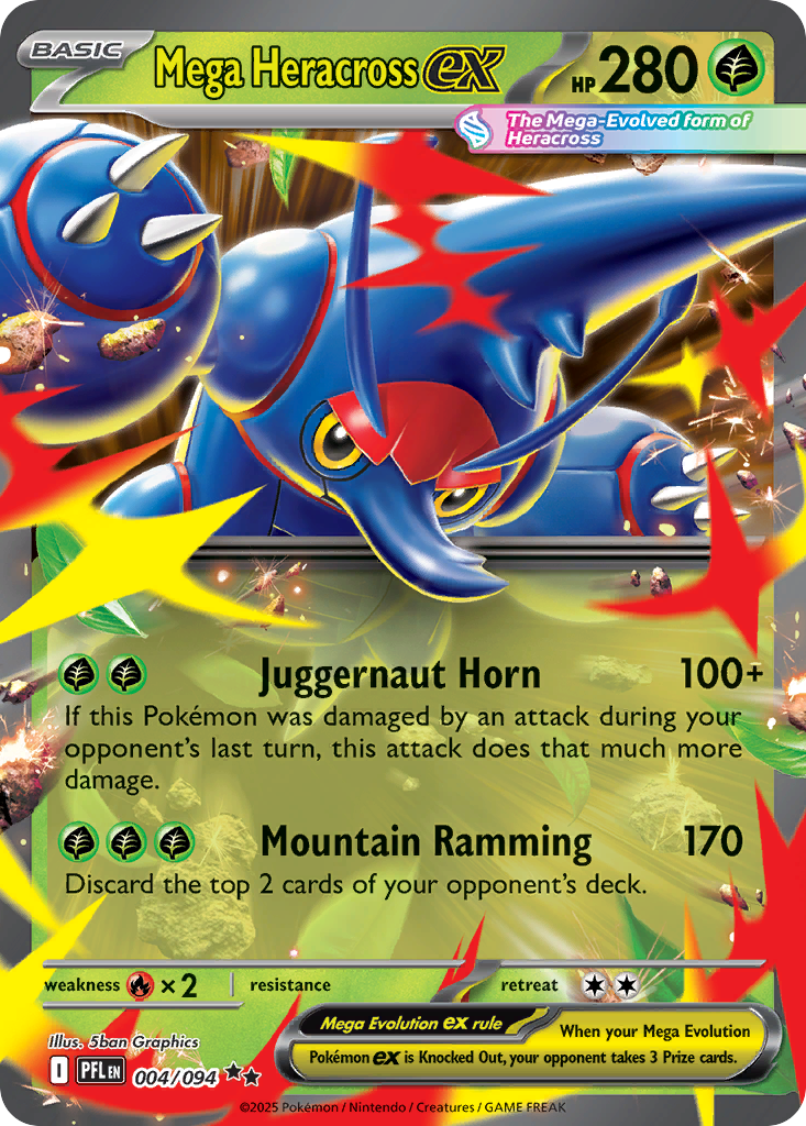 Mega Heracross ex 4/94 Double Rare | Phantasmal Flames | Pokemon Card