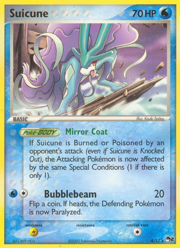 Suicune 4/17 Rare | POP Series 2 | Pokemon Card