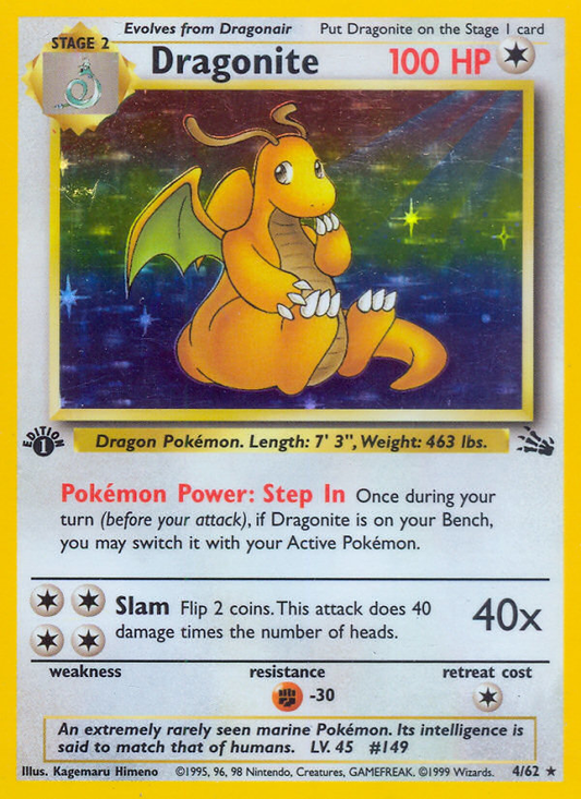 Dragonite 4/62 Rare Holo | Fossil | Pokemon Card