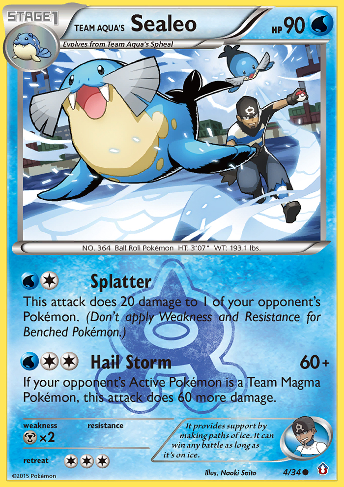 Team Aqua's Sealeo 4/34 Common | Double Crisis | Pokemon Card