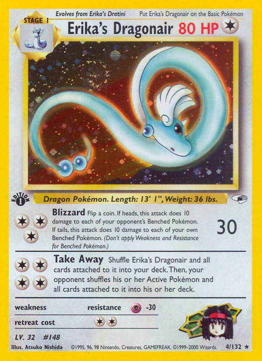 Erika's Dragonair 4/132 Rare Holo | Gym Heroes | Pokemon Card