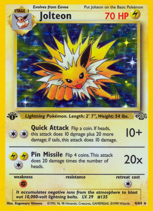 Jolteon 4/64 Rare Holo | Jungle | Pokemon Card