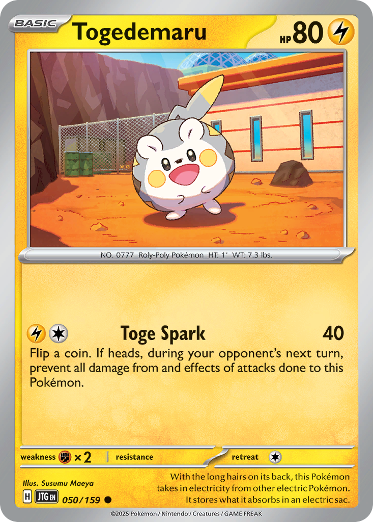 Togedemaru 50/159 Common | Journey Together | Pokemon Card