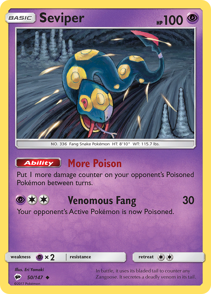 Seviper 50/147 Uncommon | Burning Shadows | Pokemon Card