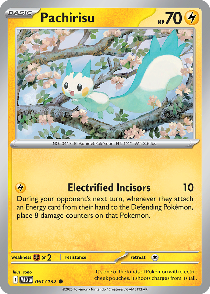 Pachirisu 51/132 Common | Mega Evolution | Pokemon Card