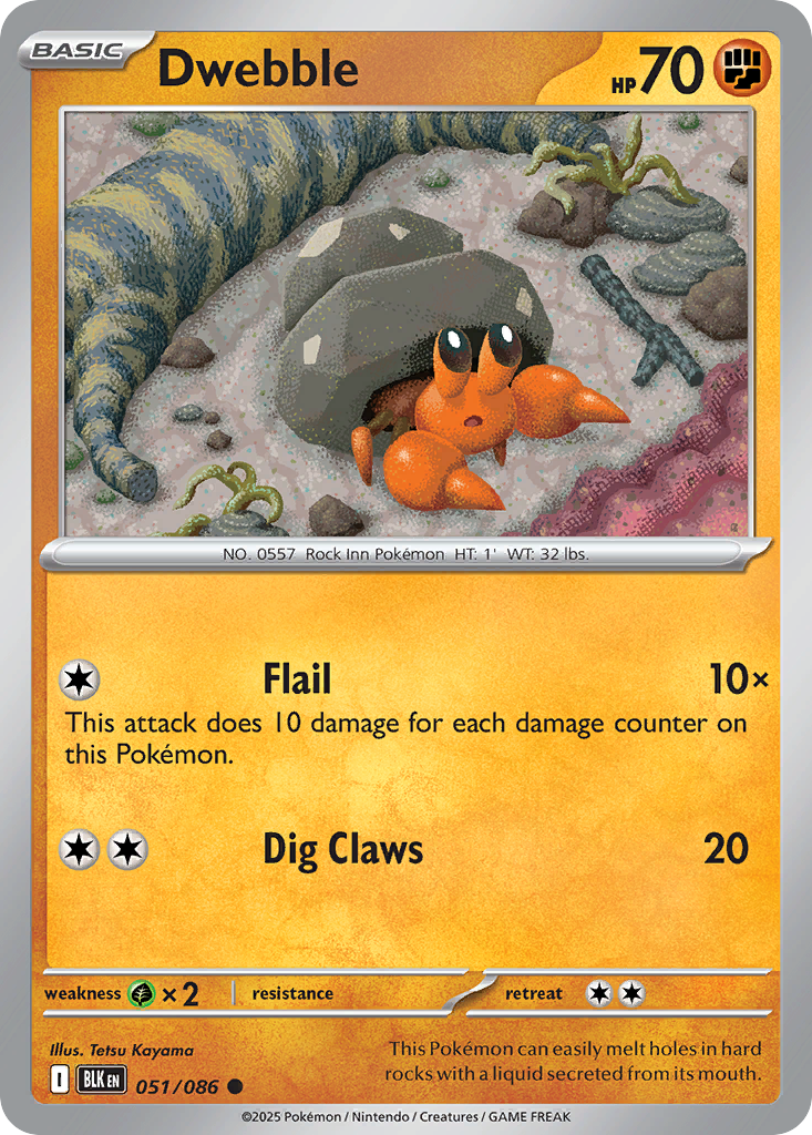Dwebble 51/86 Common | Black Bolt | Pokemon Card