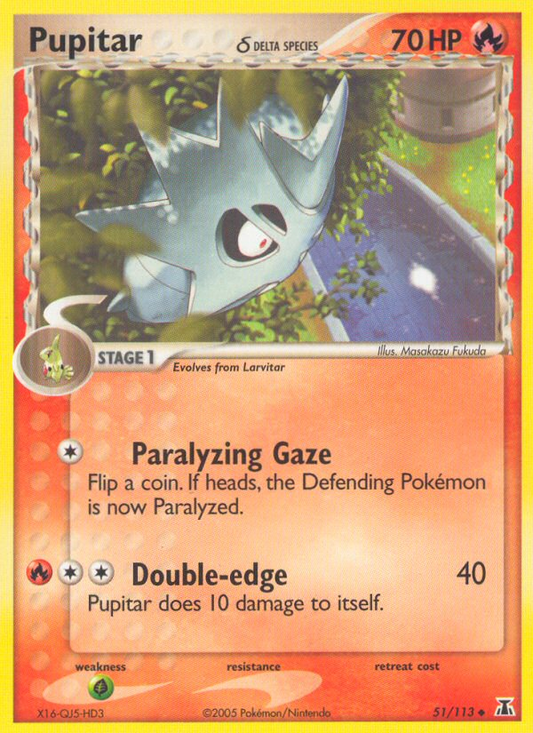 Pupitar δ 51/113 Uncommon | Delta Species | Pokemon Card