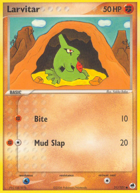 Larvitar 51/101 Common | Dragon Frontiers | Pokemon Card