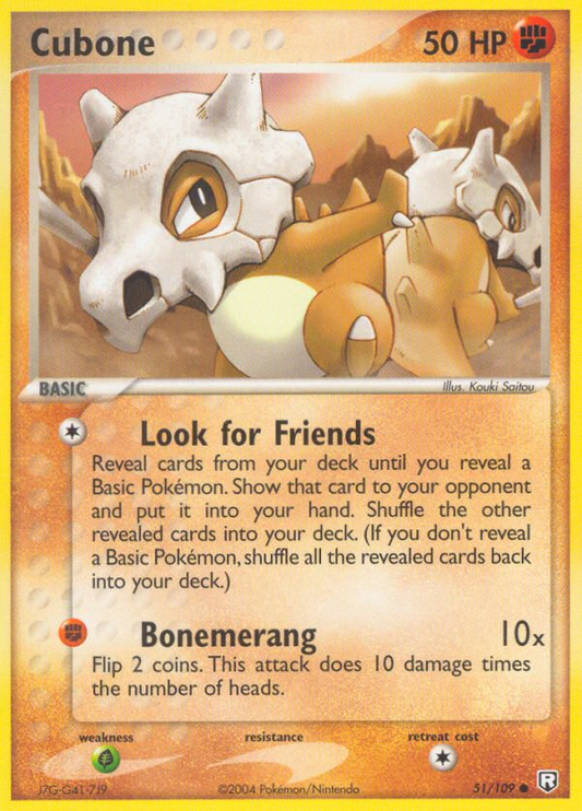 Cubone 51/109 Common | Team Rocket Returns | Pokemon Card