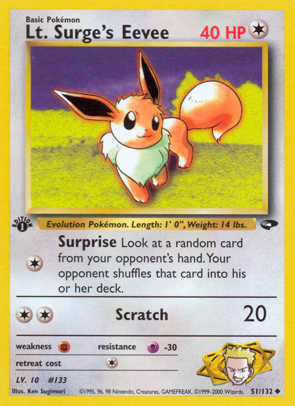 Lt. Surge's Eevee 51/132 Uncommon | Gym Challenge | Pokemon Card