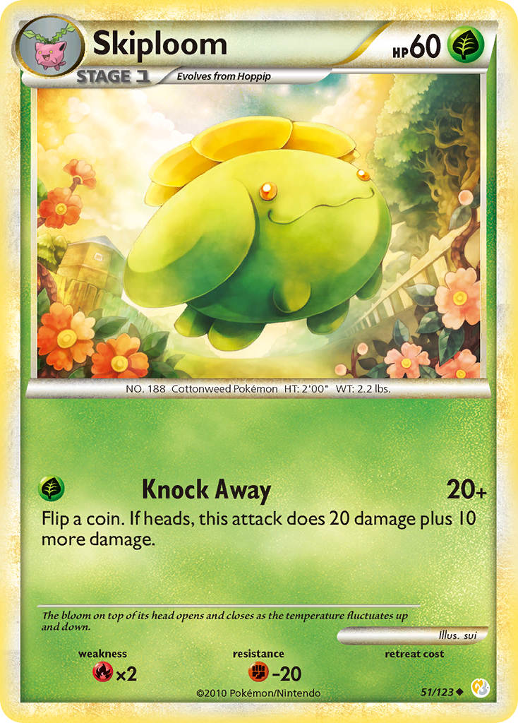 Skiploom 51/123 Uncommon | HeartGold & SoulSilver | Pokemon Card