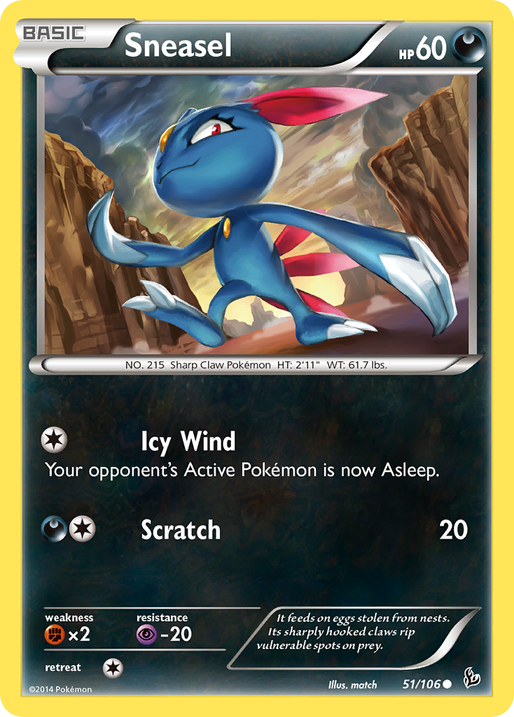 Sneasel 51/106 Common | Flashfire | Pokemon Card