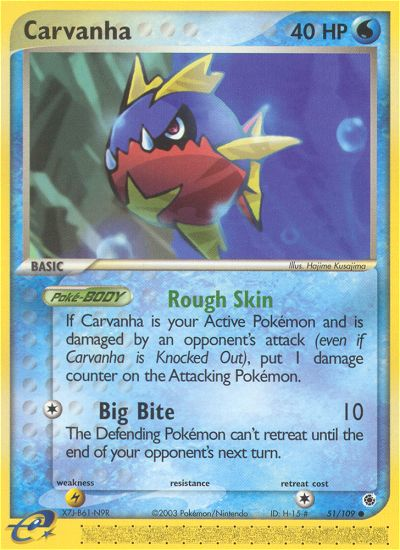 Carvanha 51/109 Common | Ruby & Sapphire | Pokemon Card
