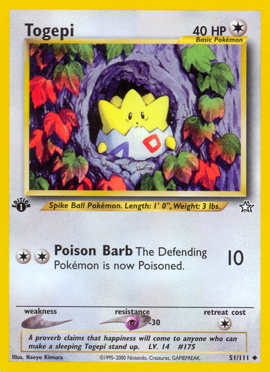Togepi 51/111 Uncommon | Neo Genesis | Pokemon Card