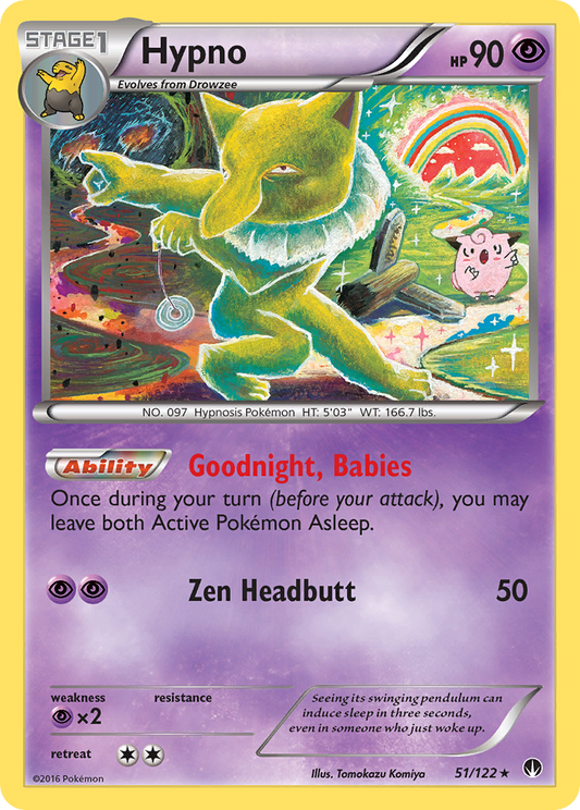 Hypno 51/122 Rare | BREAKpoint | Pokemon Card