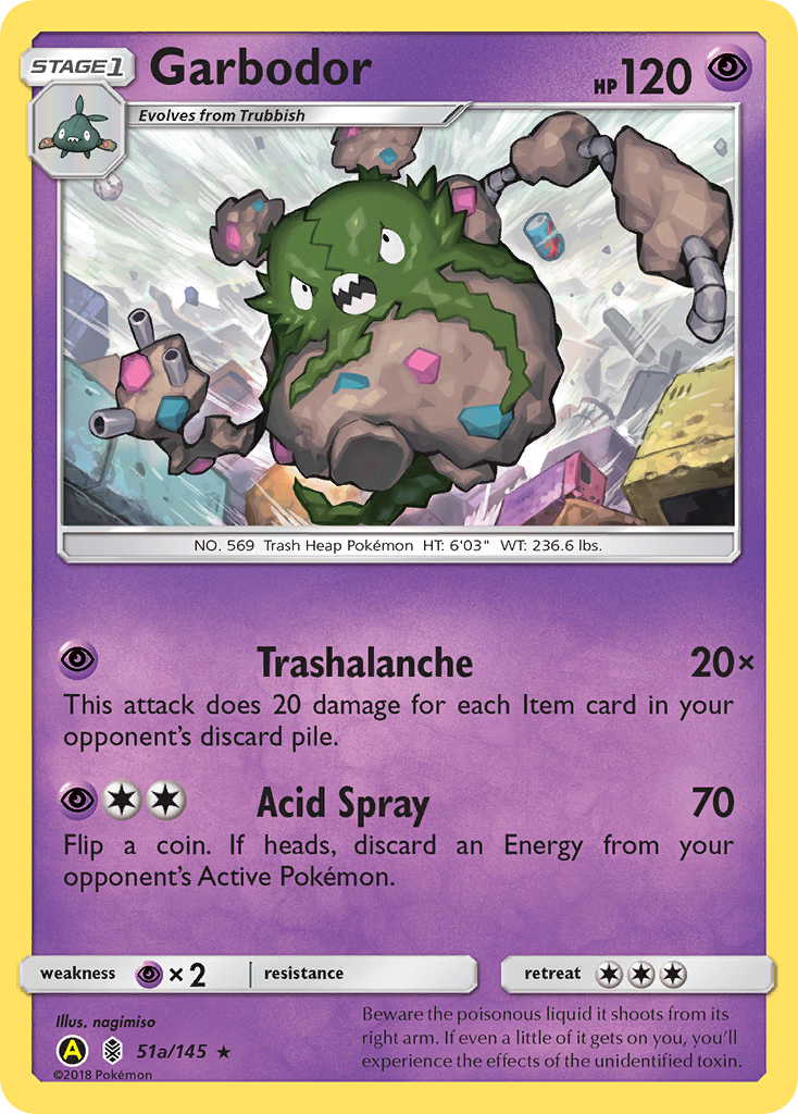 Garbodor 51a/145 Rare | Guardians Rising | Pokemon Card