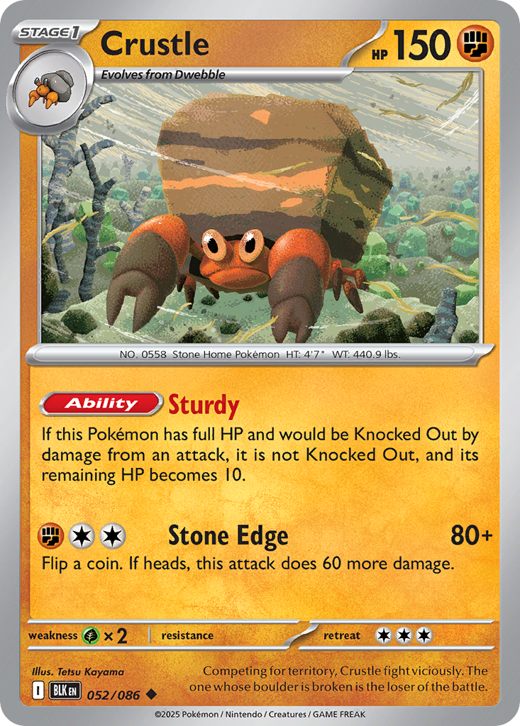 Crustle 52/86 Uncommon | Black Bolt | Pokemon Card