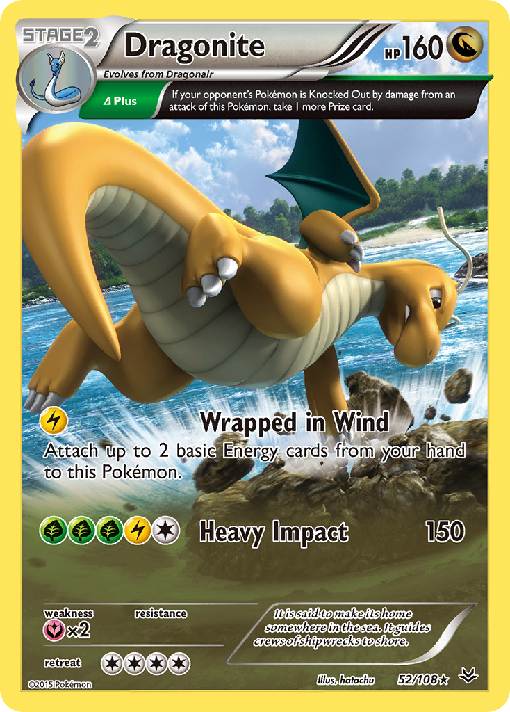 Dragonite 52/108 Rare Holo | Roaring Skies | Pokemon Card
