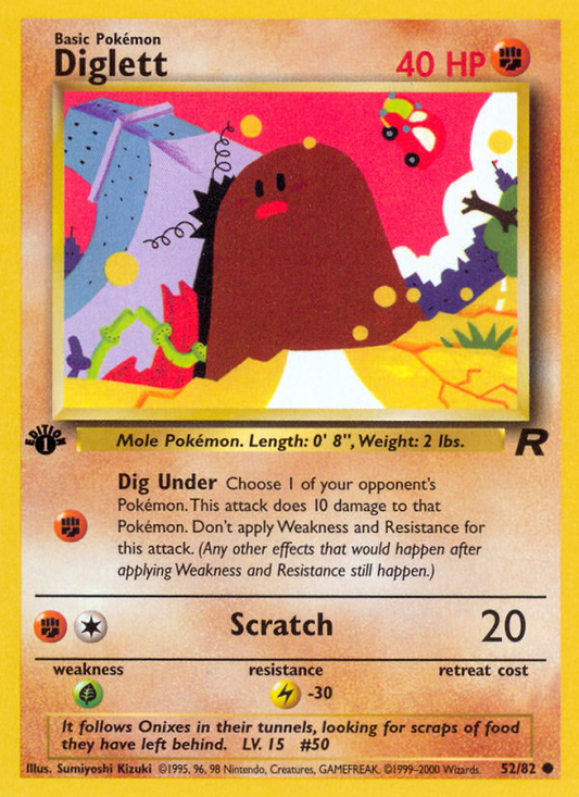 Diglett 52/82 Common | Team Rocket | Pokemon Card