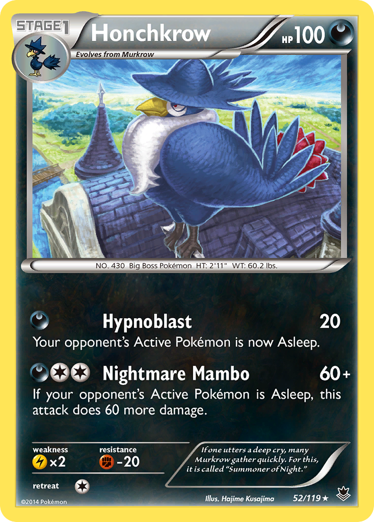 Honchkrow 52/119 Rare | Phantom Forces | Pokemon Card