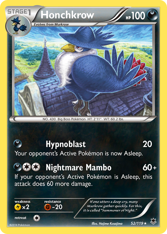 Honchkrow 52/119 Rare | Phantom Forces | Pokemon Card