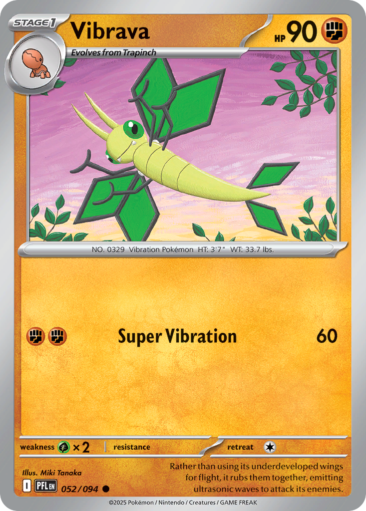 Vibrava 52/94 Common | Phantasmal Flames | Pokemon Card