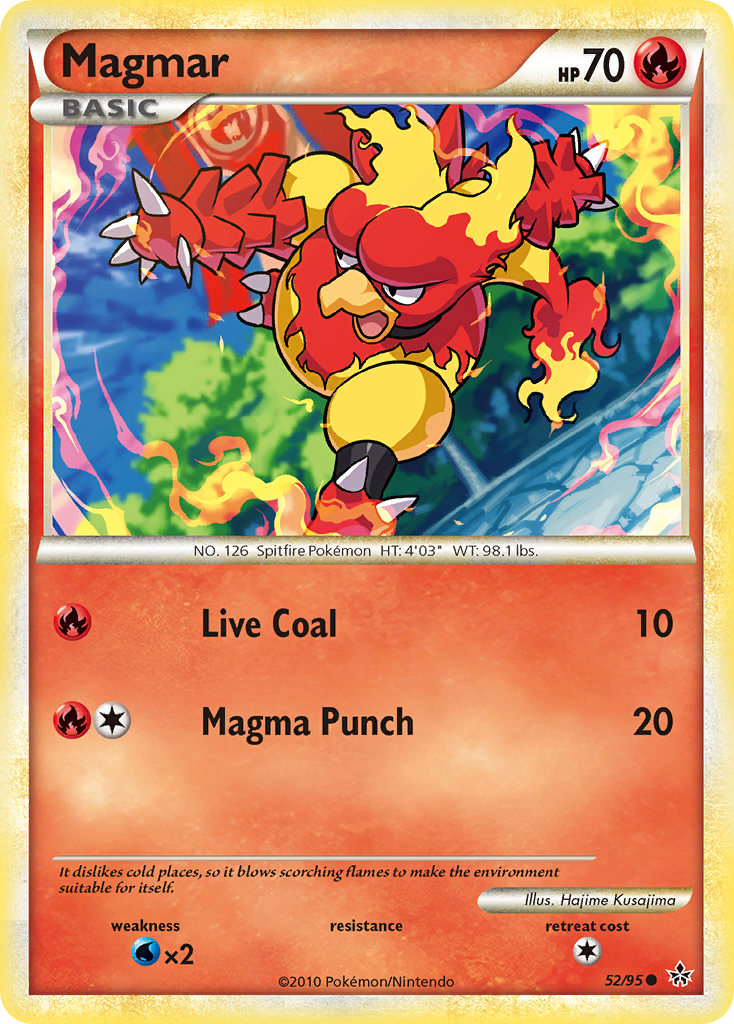 Magmar 52/95 Common | HS—Unleashed | Pokemon Card