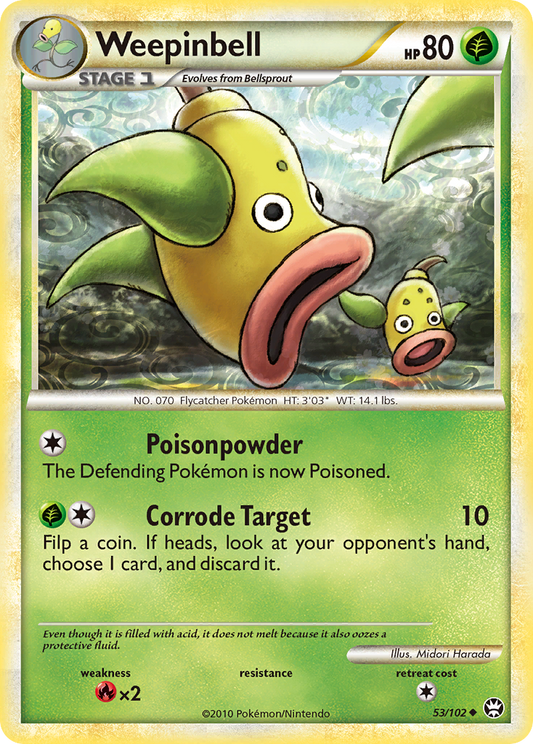 Weepinbell 53/102 Uncommon | HS—Triumphant | Pokemon Card