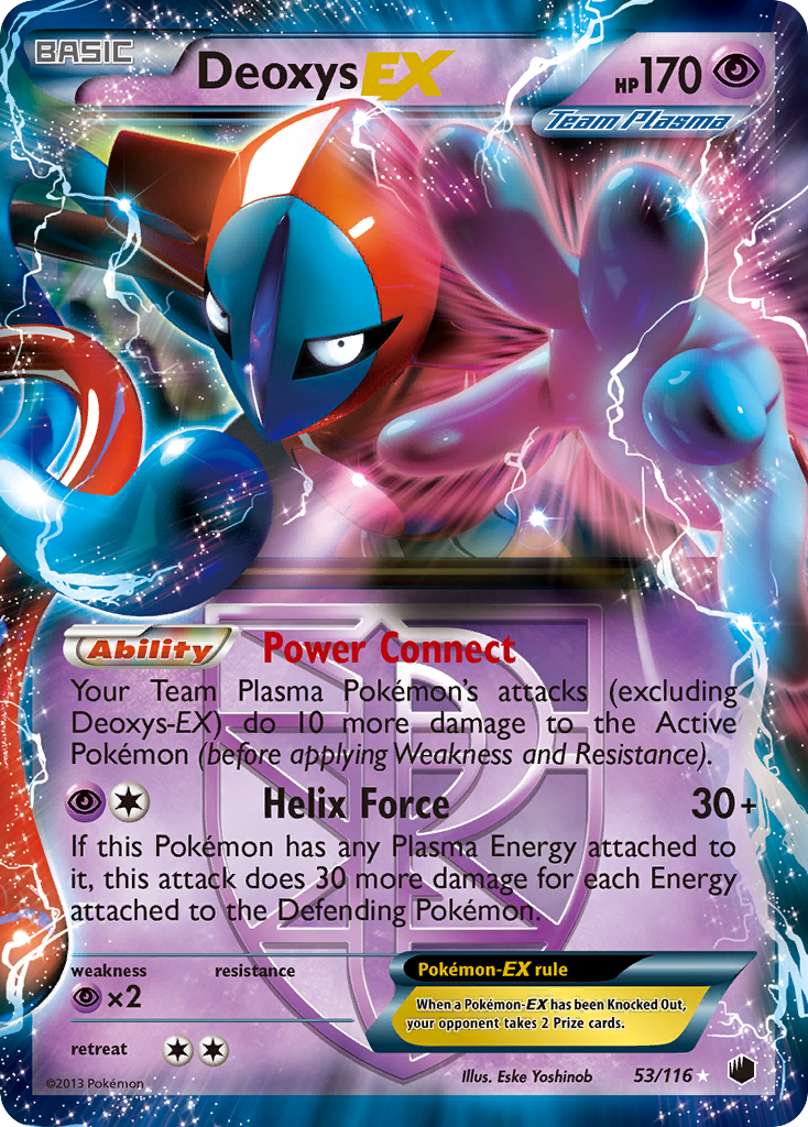 Deoxys-EX 53/116 Rare Holo EX | Plasma Freeze | Pokemon Card