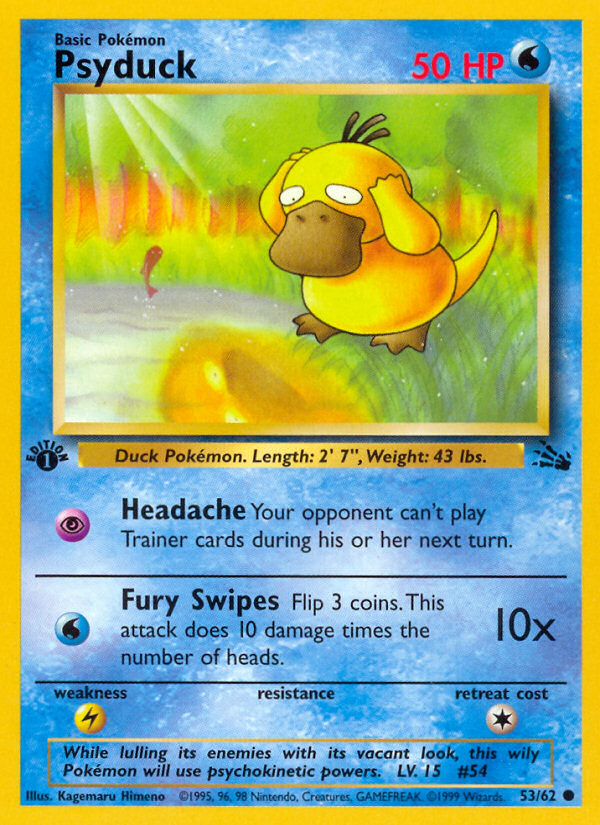 Psyduck 53/62 Common | Fossil | Pokemon Card