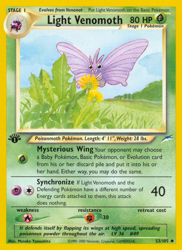 Light Venomoth 53/105 Uncommon | Neo Destiny | Pokemon Card