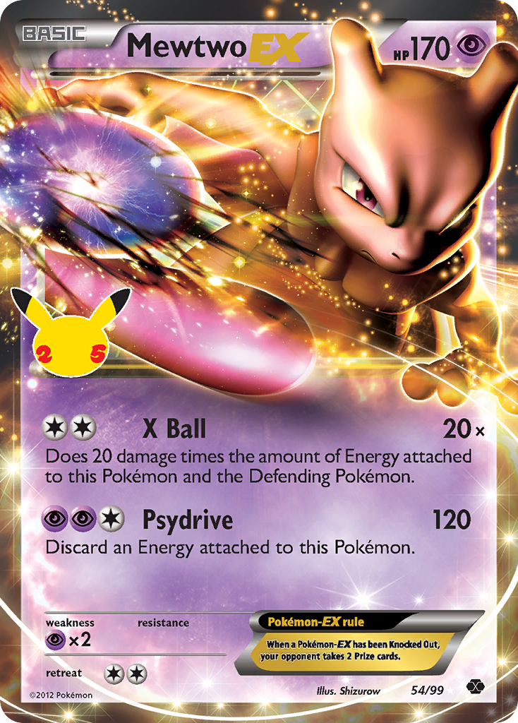 Mewtwo-EX 54/25 Classic Collection | Celebrations: Classic Collection | Pokemon Card