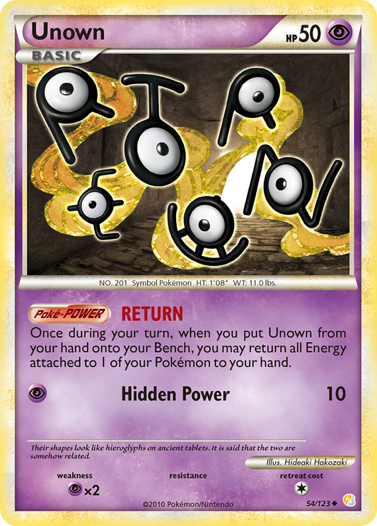 Unown 54/123 Uncommon | HeartGold & SoulSilver | Pokemon Card