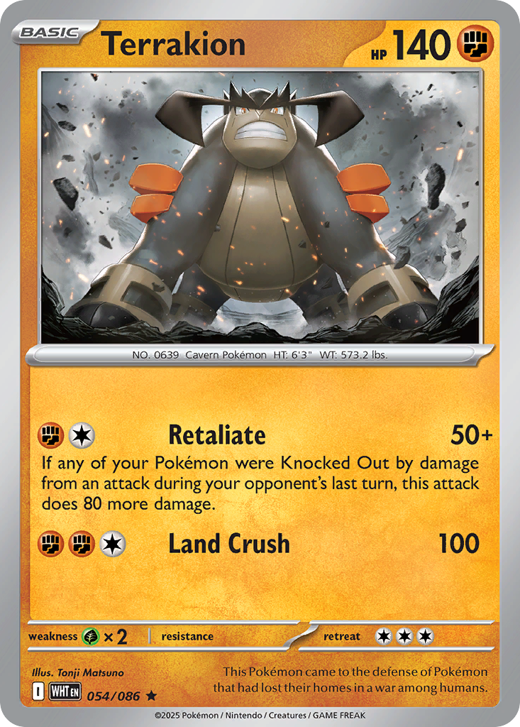 Terrakion 54/86 Rare | White Flare | Pokemon Card