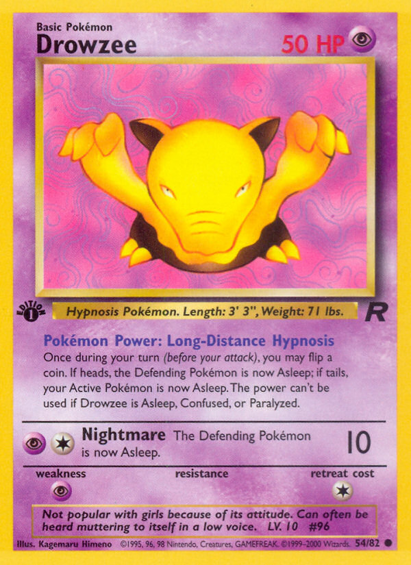 Drowzee 54/82 Common | Team Rocket | Pokemon Card
