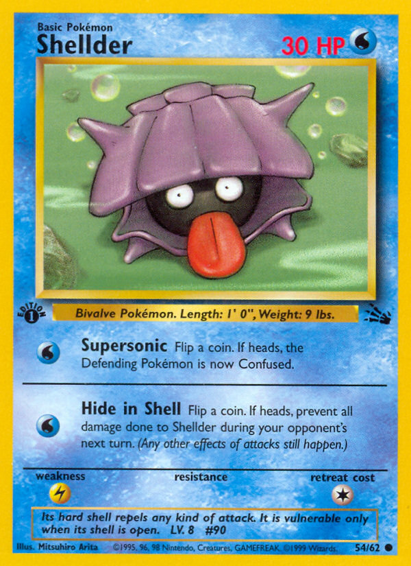 Shellder 54/62 Common | Fossil | Pokemon Card