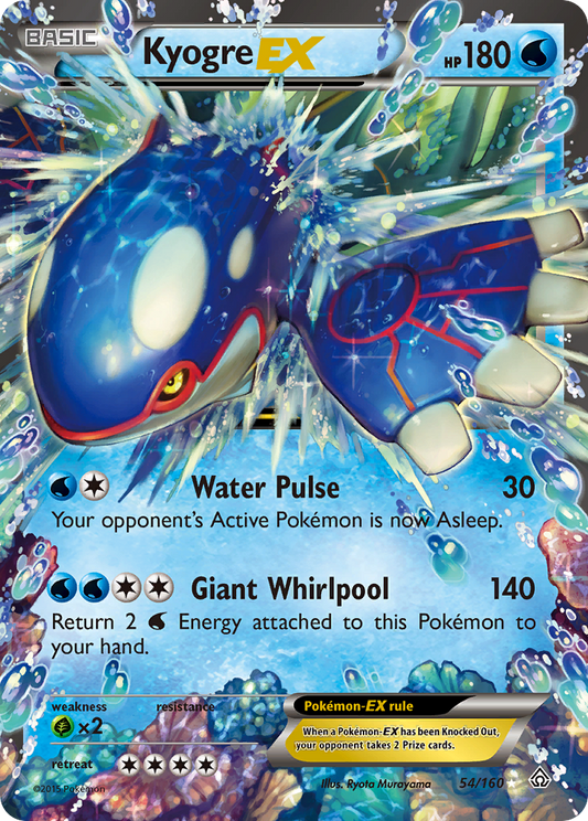 Kyogre-EX 54/160 Rare Holo EX | Primal Clash | Pokemon Card