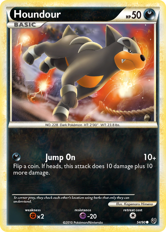Houndour 54/90 Common | HS—Undaunted | Pokemon Card