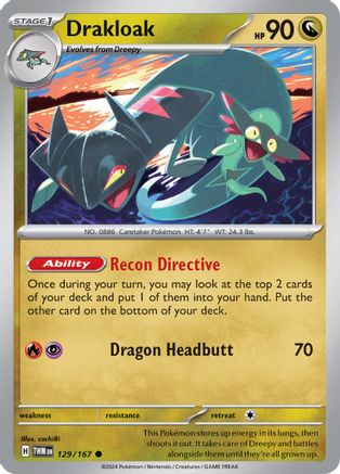 Drakloak 129/167 Reverse Holo | Twilight Masquerade | Pokemon Card