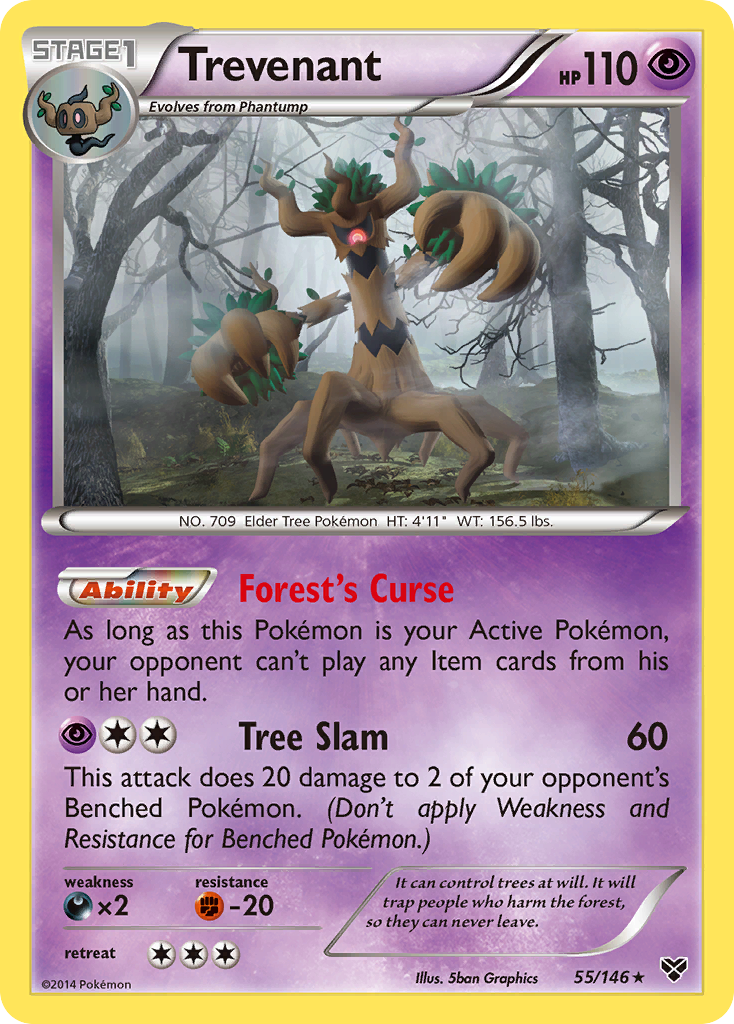 Trevenant 55/146 Rare Holo | XY | Pokemon Card