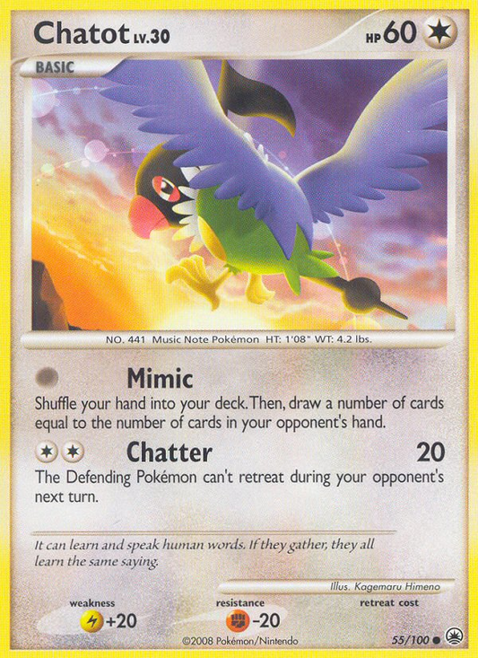 Chatot 55/100 Common | Majestic Dawn | Pokemon Card