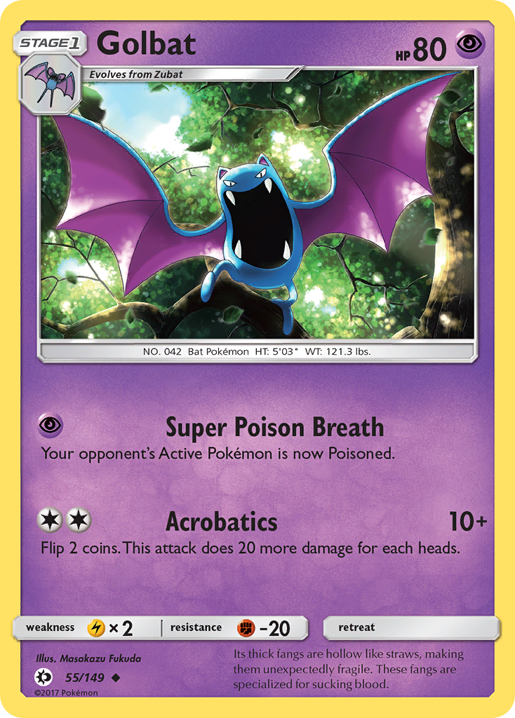 Golbat 55/149 Uncommon | Sun & Moon | Pokemon Card – Brickheads