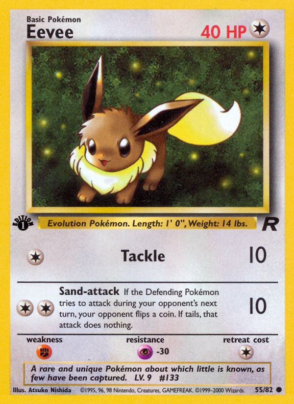 Eevee 55/82 Common | Team Rocket | Pokemon Card