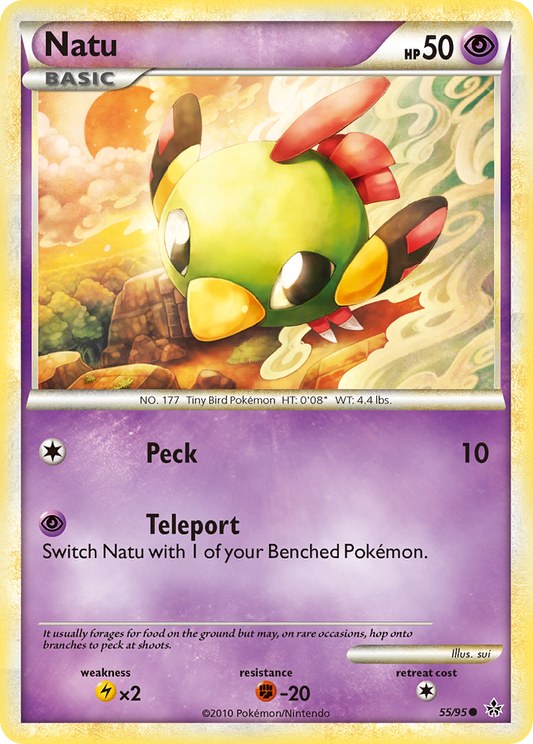 Natu 55/95 Common | HS—Unleashed | Pokemon Card