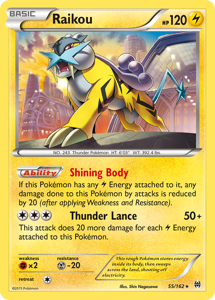 Raikou 55/162 Rare Holo | BREAKthrough | Pokemon Card