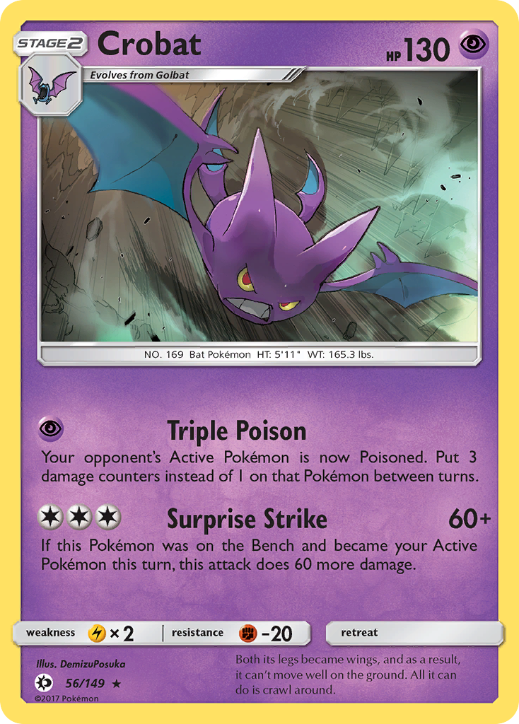 Crobat 56/149 Rare Holo | Sun & Moon | Pokemon Card