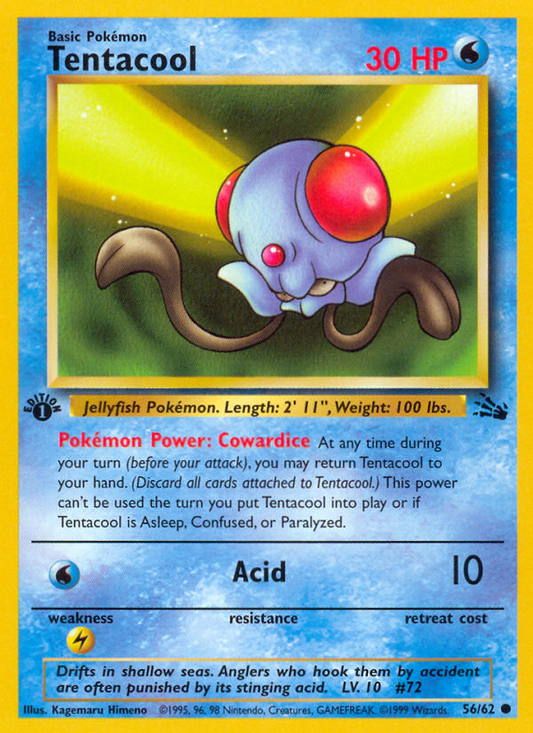 Tentacool 56/62 Common | Fossil | Pokemon Card