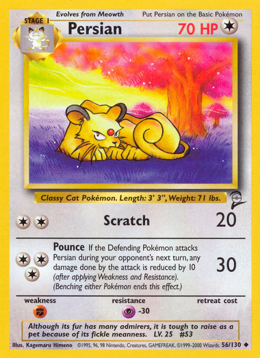 Persian 56/130 Uncommon | Base Set 2 | Pokemon Card