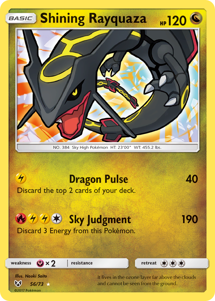 Shining Rayquaza 56/73 Rare Shining | Shining Legends | Pokemon Card